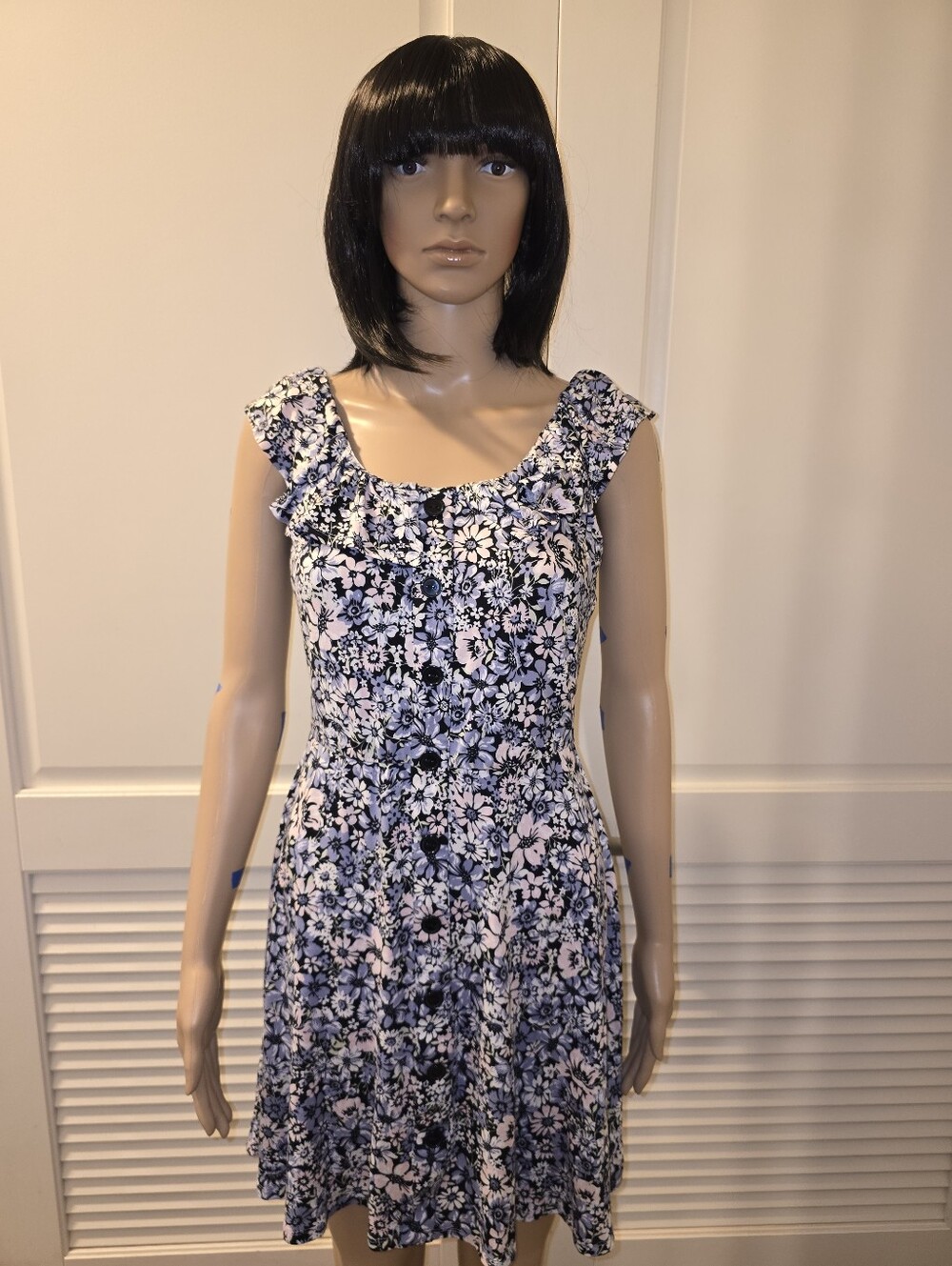 Floral Ruffle-Sleeve Dress💜